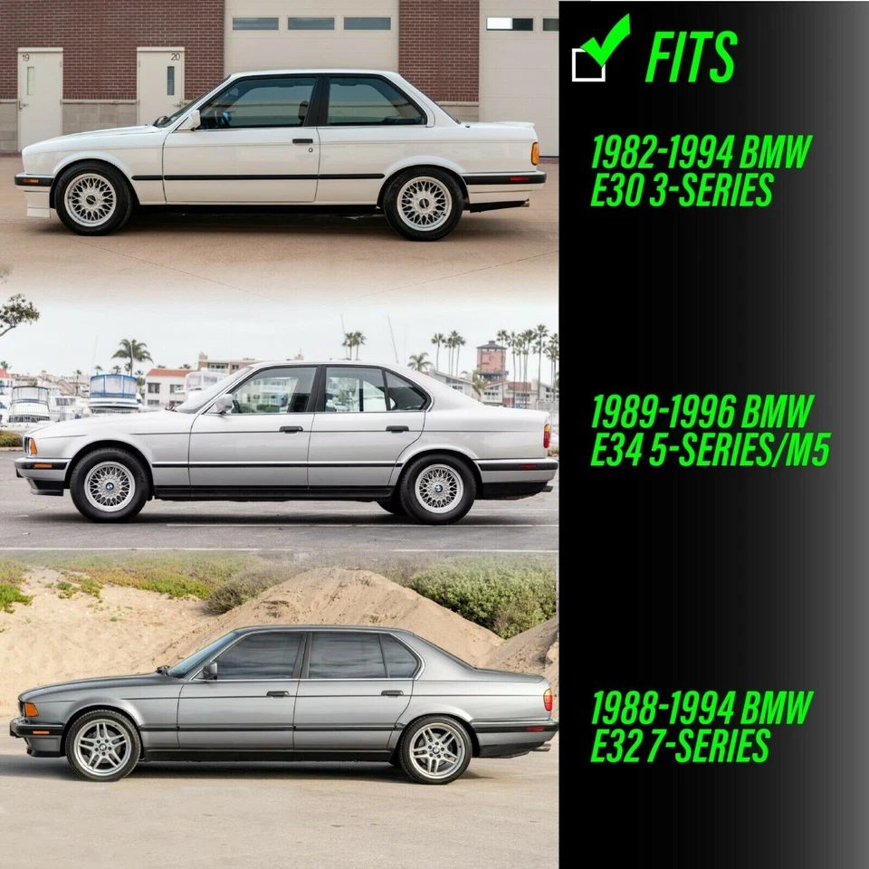 Luces de señalización laterales de parachoques F+R ahumadas 4 piezas para BMW E32 E34 serie 5 7 1988-1996 Foto 3 de 4