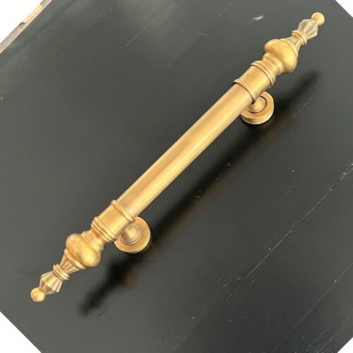 large DOOR handle pulls solid SPUN hollow brass vintage aged old style19 " B - Afbeelding 1 van 4