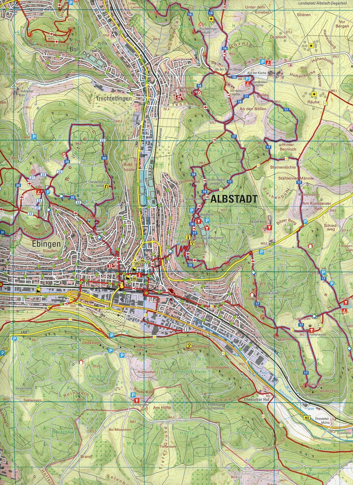Thumbnail - Wanderkarte 1:25000 Albstadt | Lgl | Obere Donau (mitte), Inzigkofen |