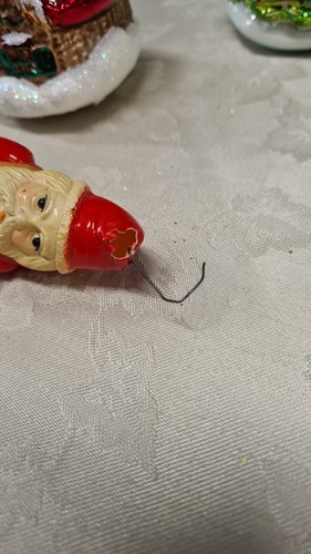 Nice Vintage Art Glass Christmas Ornaments Santa Snowman Set Of 6 - Picture 13 of 17