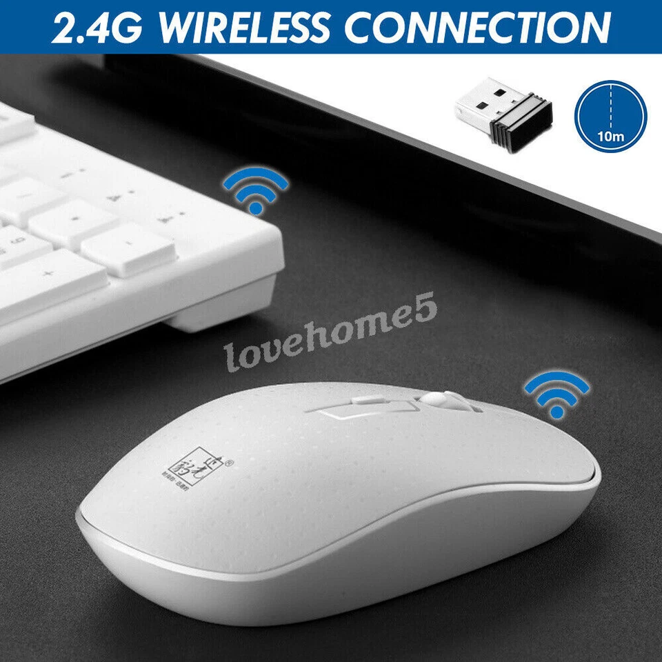 Wireless 2.4GHZ Slim Keyboard and Cordless Optical Mouse Combo For Laptop PC - Image 4 of 4