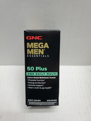 GNC Mega Men 50-Plus One Daily Multivitamin, 60 Tablets Exp.10/25