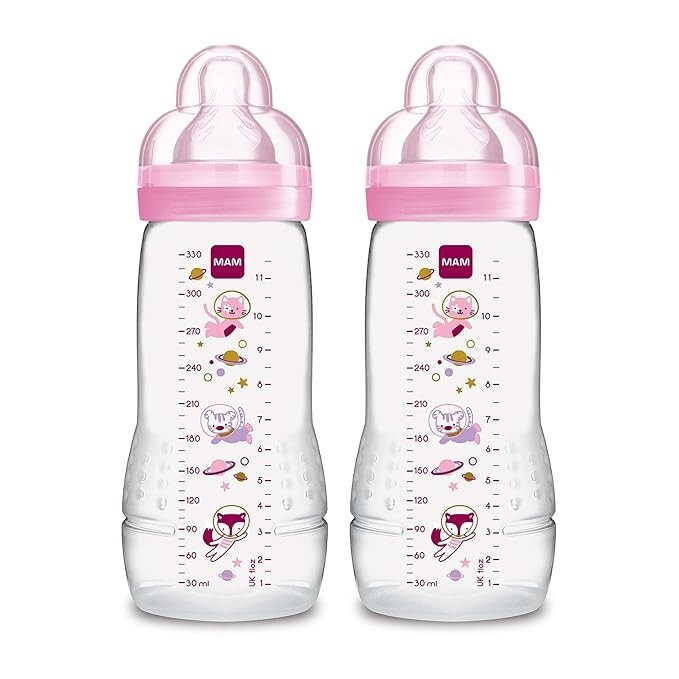MAM Easy Active Baby Bottle 11oz, Easy Switch Between Breast and Bottle, Easy...