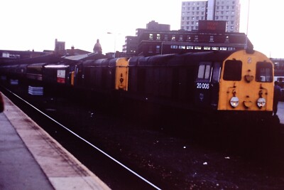 British Rail BR Diesel Electric Loco Leics 20006 Railway Slide 1638