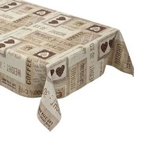Nappe en Toile Cirée Beige Kaffeemotiv Brésil Cuisine 06140-01 Carré Rond Oval