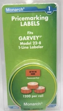 MONARCH PRICE MARKING LABELS 1-Line Fluorescent Red 3 ROLLS 925126 Sealed