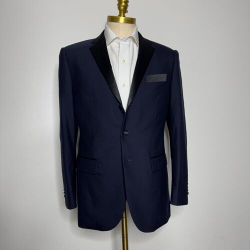 Indochino Suit Tuxedo Blazer Sport Coat 40R Mens Solid Blue 100% Wool