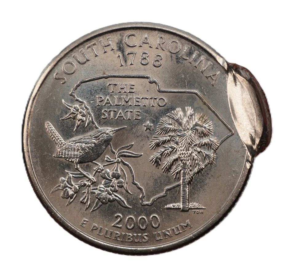 2000 P 25c Double Struck Off Center South Carolina Quarter Mint Error coin E109 - Image 2 of 2