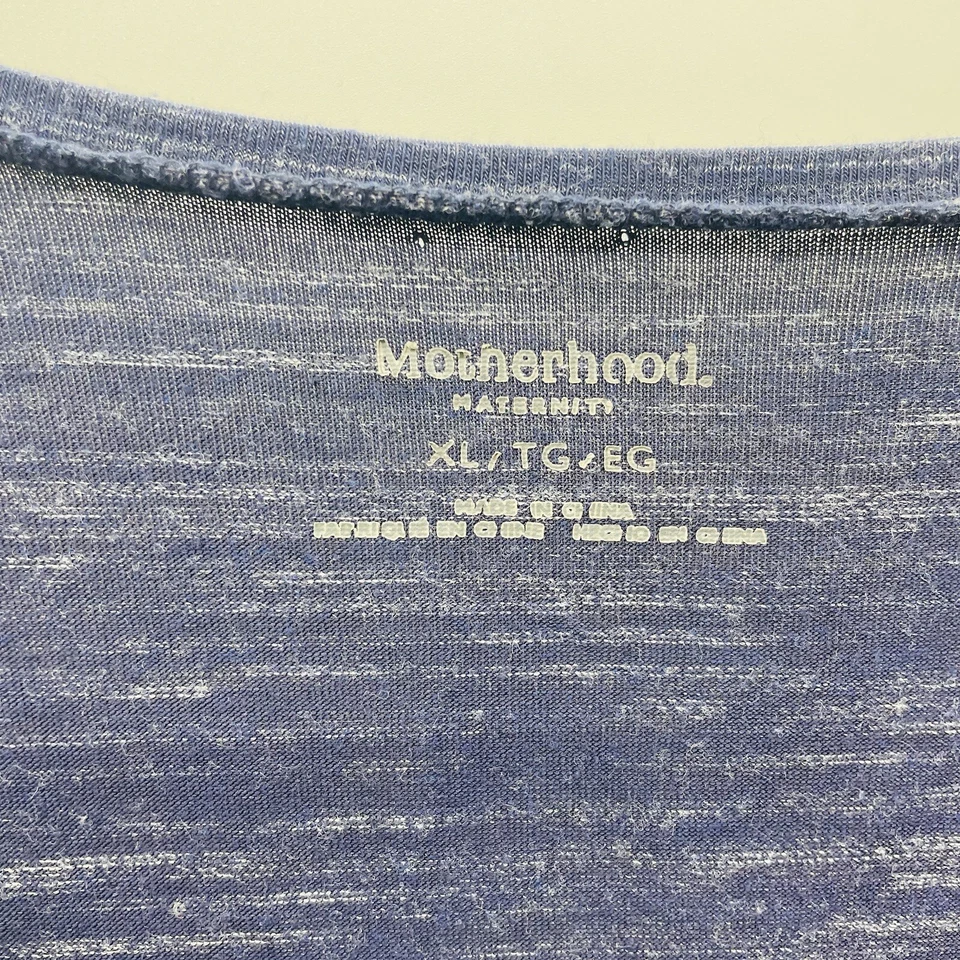 Motherhood Maternity Womens Size XL Striped Long Sleeve V Neck Tee in Blue 2123 - Image 4 of 4