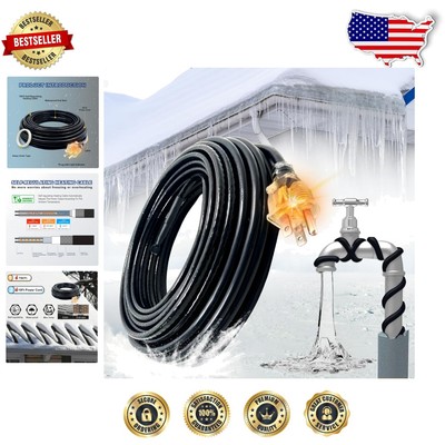 Heavy Duty Self-Regulating Heating Cable - 60 Ft for Winter Pipe & Roof Safety