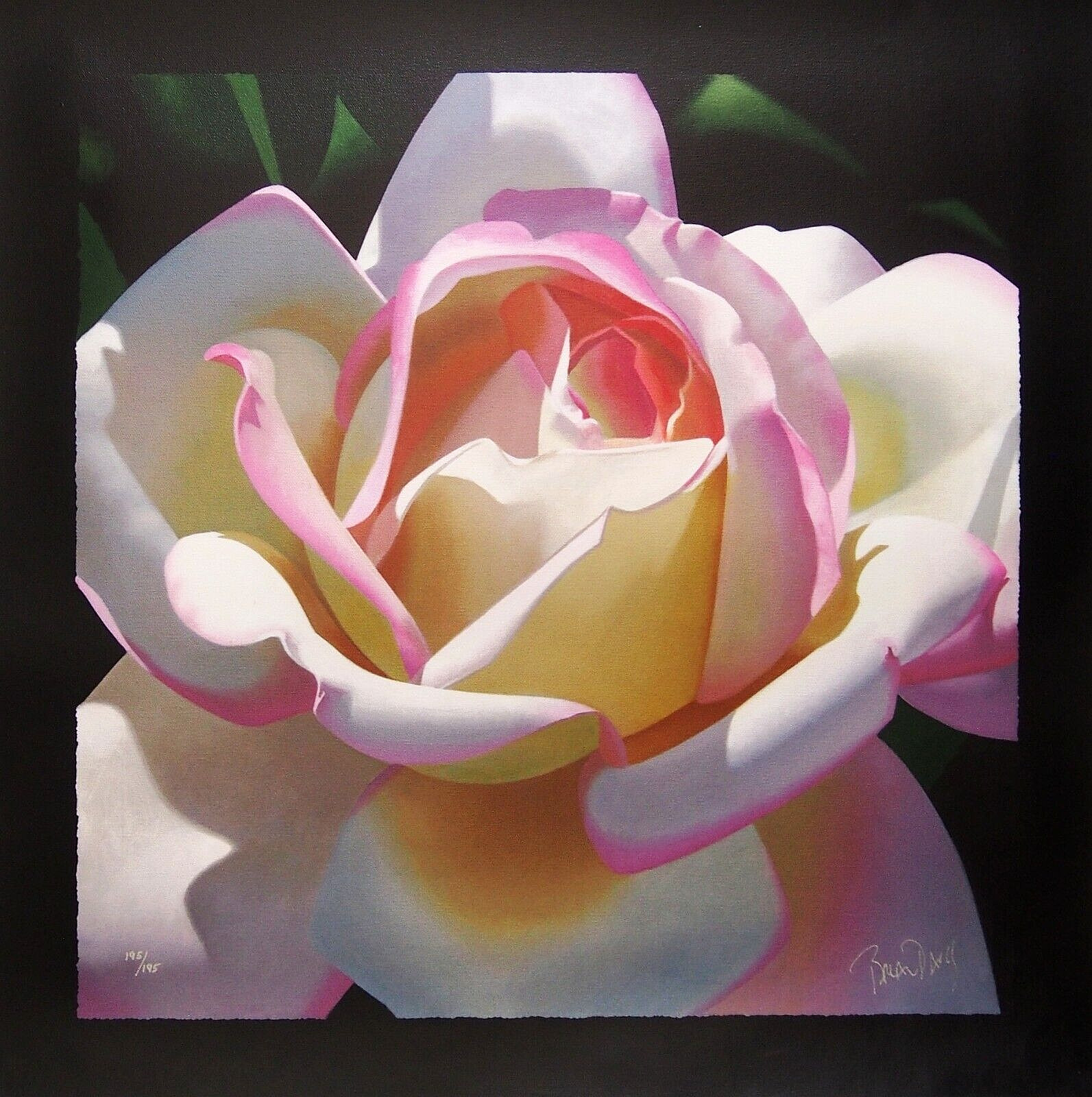 Brian Davis-Single Cherry Parfait Rose-Ltd Edition Giclee/Canvas/Hand Signed/COA