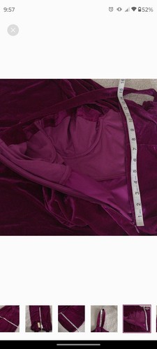 NWT Du Paradis Anthropologie Large Velour Velvet Purple Wide Leg Jumpsuit - Picture 14 of 18