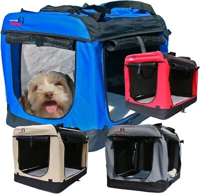 MARKENLOS Dogidogs faltbare Transportbox für Hunde - Hundebox deLuxe - 4 Farben - 6 Größen