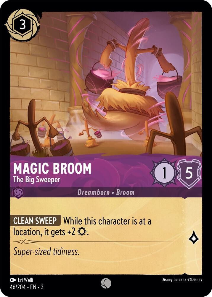 MAGIC BROOM-The Big Sweeper Disney Lorcana:Into the Inklands #46/204 Nonfoil NM