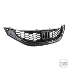 Black Front Grille Grill Replacement Fit 13-15 Honda Civic 4 Door Sedan New