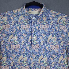 Donald Ross Performance Golf Polo Mens Medium Colorful Paisley AOP Stretch