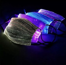 LED LIGHT UP FACE MASK COVER BASE COLOR BLACK WITH 7 DIFFERENT CHANGING LIGHTS