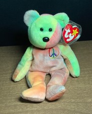 Mint Condition_"Peace" the Bear Ty Beanie Baby (Pat.1996)
