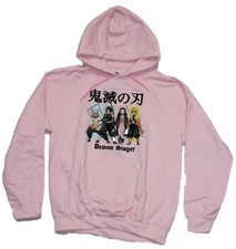 Demon Slayer Kimetsu no Yaiba Pink 4 Panel Action Pose Hoodie