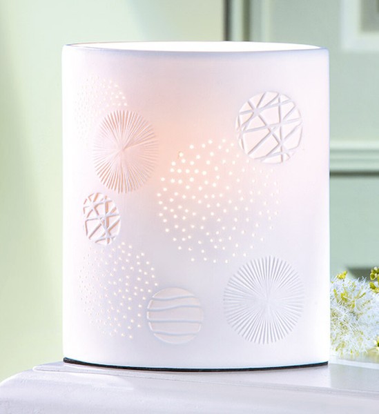 Gilde Porzellan Lampe Ellipse Esfera Kreise 20 Cm Fensterlampe Dekolampe 32157-image