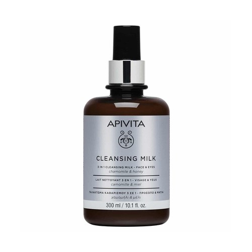 Apivita Cleansing Milk 3 in 1 Face & Eyes with Chamomile & Honey 300ml,Olive Oil - Afbeelding 1 van 1