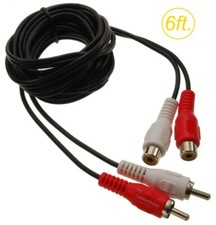 6ft 2-RCA Male to 2-RCA Female Red/White Extension Cable, CablesOnline AV-E406RW