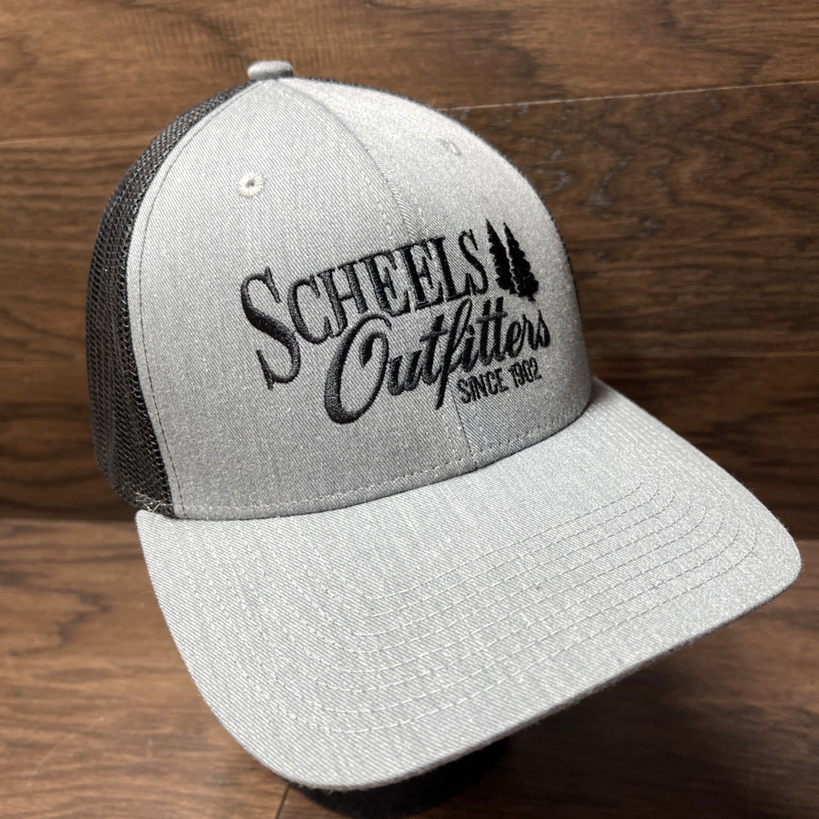Scheels Hat Black Grey Adjustable Snapback - image 5