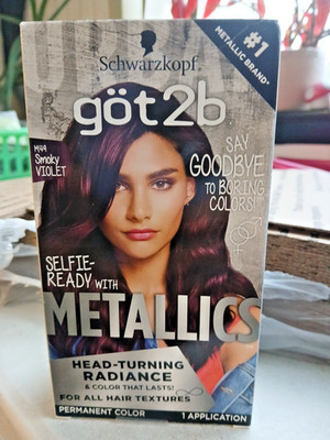Got2b Metallic Permanent Hair Color, M49 Smoky Violet 1 Application