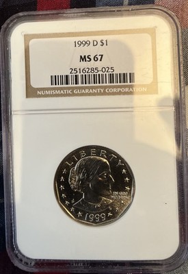1999 D $1 Susan B Anthony Dollar NGC MS67 Brown Label | eBay