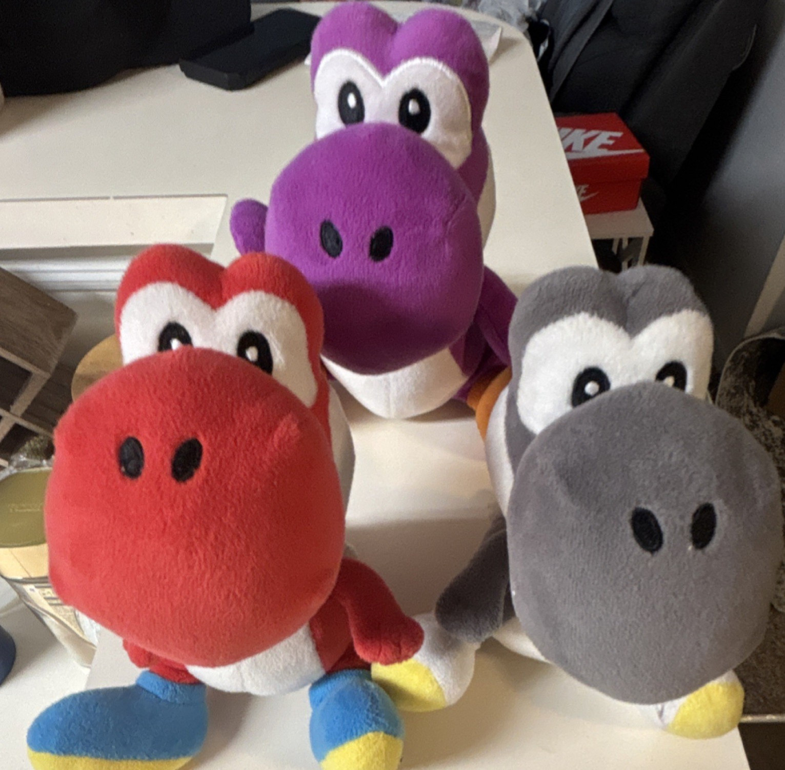 Super Mario Yoshi Plush Doll Lot of 3 - Red Purple Gray Stuffed Dolls