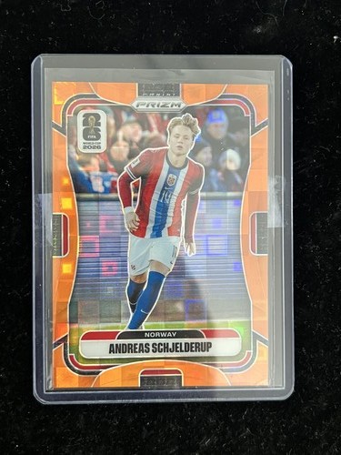 Andreas Schjelderup 2026 Panini Prizm FIFA World Cup Base Orange Pandora /215