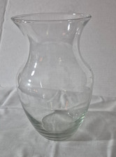 Clear Curved Glass Vase 8 inches tall