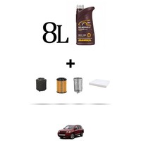 Hoffcar Set Service 4 Filter Und 8L ÖL FüR Jeep Compass 2.2 Kds 120Kw Von 2011