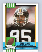 1990 Topps #178 Greg Lloyd Pittsburgh Steelers Rookie Football Card RC. rookie card picture