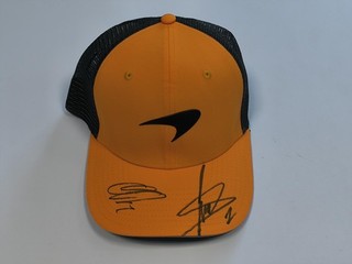 LANDO NORRIS & OSCAR PIASTRI BOTH SIGNED 2026 MCLAREN F1 RARE F1 TEAM CAP