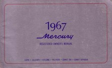 1967 Mercury Caliente Comet Cyclone Owners Manual