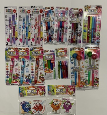 Huge Lot Scentos Pens Markers Gel Pens Note Pads Twist Crayons Stocking Stuffers