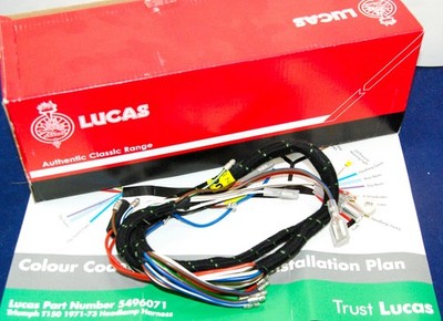 WW19083 Kabelbaum Lampe headlamp wiring harness Sub Lucas Triumph T150 71-72