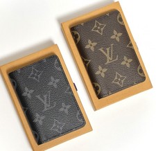 Louis Vuitton Pocket Organizer Coated Canvas Card Holder Wallet M61696 3.1x4.3in