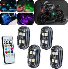 Upgraded 4PCS Wireless LED Strobe Lights for Car, 8 Colors Lights Remote Contr