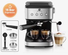 Automatic Italian Coffee Machine 1100W High-pressure Extraction & Milk Froth