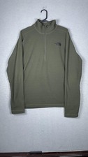 The North Face Pullover Mens Medium Green Quarter Zip Fleece Outdoors Hiking