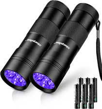 Blacklight Flashlights Uv Flashlight,12 LED 395Nm Ultraviolet Blacklight 2 PCS B