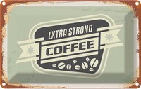 Blechschild 20X30 Cm Kaffee Extra Strong Coffee Essen Trinken Deko Geschenk Meta
