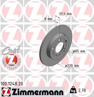 2X Bremsscheibe Coat Z Zimmermann 100.1248.20 FüR VW Skoda Golf Audi Octavia A3