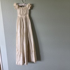 Antique Victorian Christening Gown Cotton Heirloom 39 in.