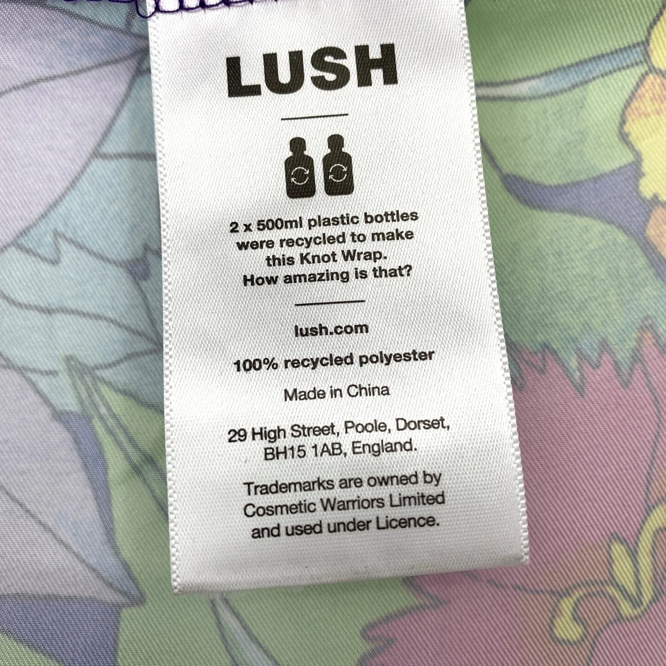 LUSH Knot Wrap Bandanna Multicolor Floral Print Bold Colors 21" Square - Image 3 of 3