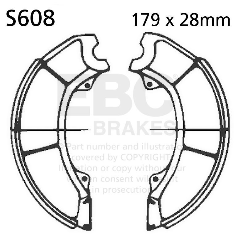 EBC Brake Shoe Set (5) Front Left for Suzuki GT 380 J 1972