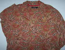 NWT Ralph Lauren RED/GOLD/PURPLE PAISLEY JERSEY KNIT Pajama Set Women's XL