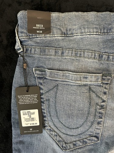 NWT True Religion Jeans Rocco Men’s SZ 38x33 Relaxed Skinny Medium Wash New 983 - Picture 4 of 10